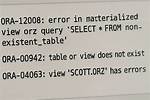 Materialized View Error Ora-12004 Although Refresh Complete