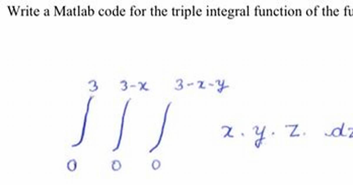 Matlab Code for Triple Integral