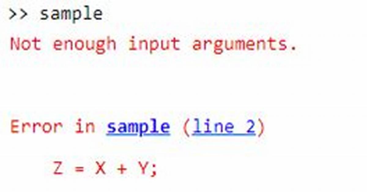 Matlab Not Enough Input Arguments