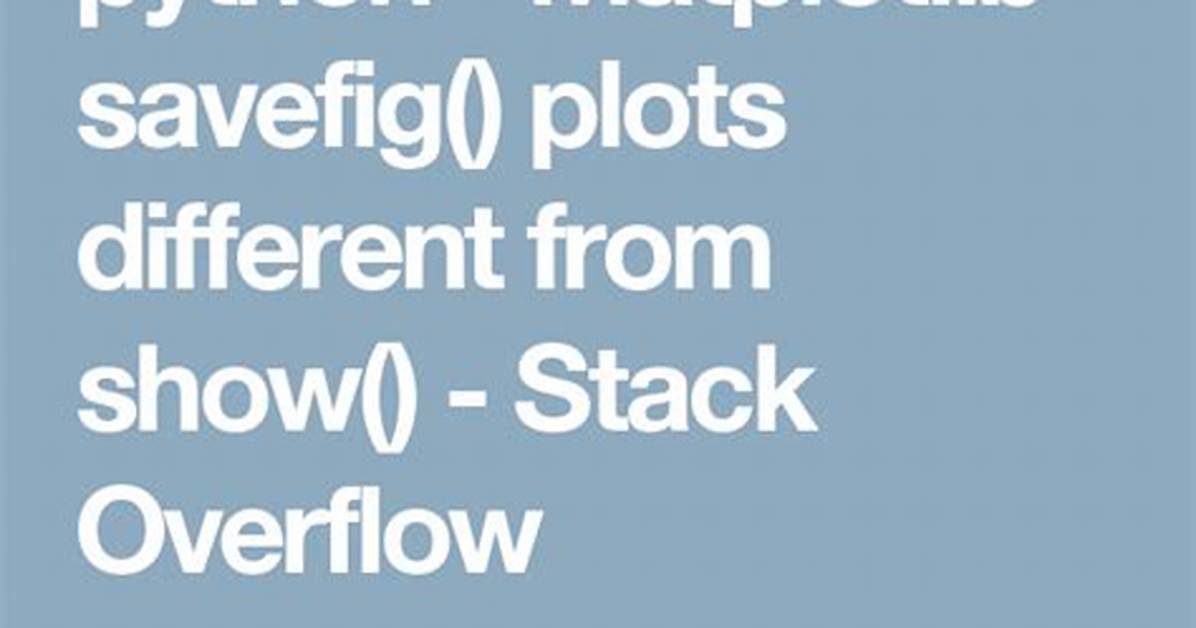 Matplotlib Savefig() Plots Different from Show()