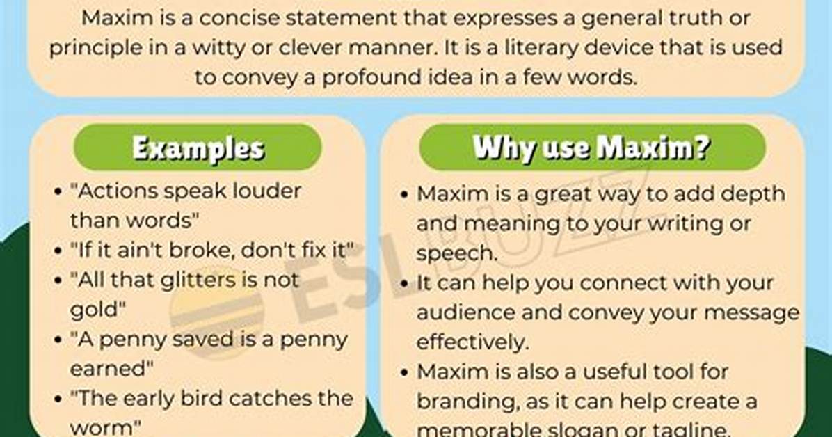 Maxims Definition