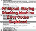 Maytag Front Load Washer Error Codes
