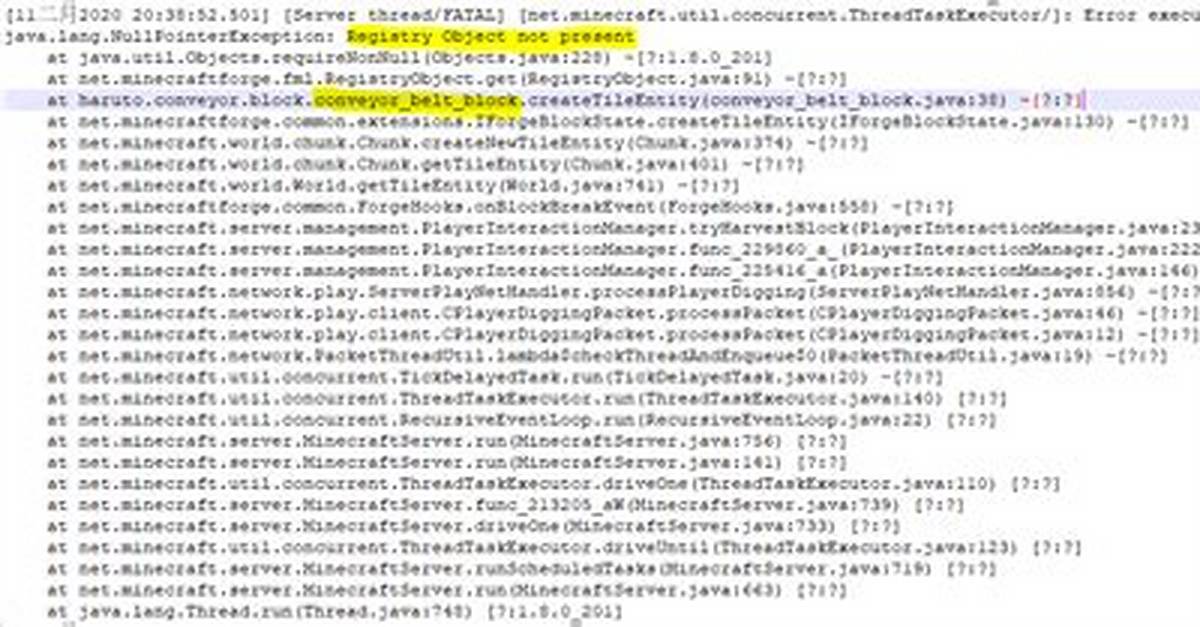 Minecraft Registryobject Not Present