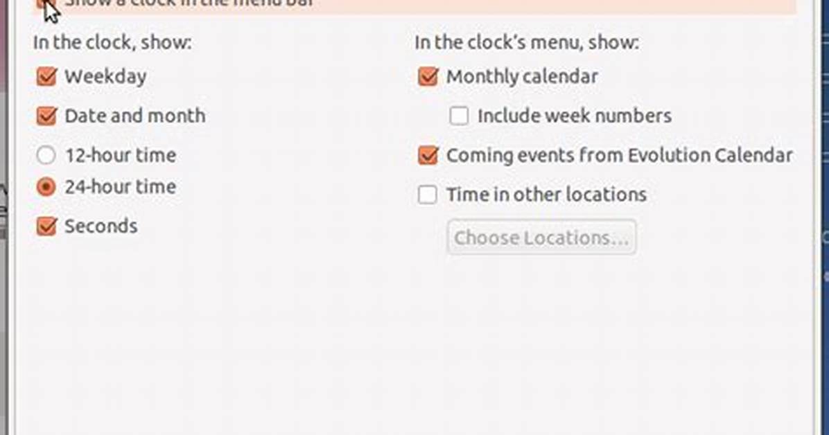 Missing Date & Time Applet from Top Unity Panel