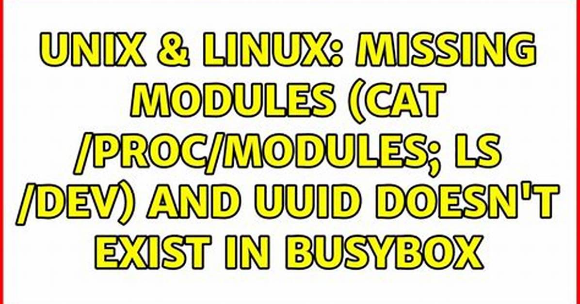 Missing Modules (Cat /Proc/Modules; Ls /Dev) Dev/Mapper Does Not Exist