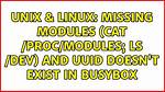 Missing Modules (Cat /Proc/Modules; Ls /Dev) Dev/Mapper Does Not Exist