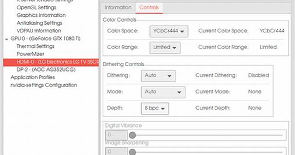 Missing Settings in "Nvidia X Server Settings"