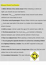 Missouri Practice Permit Test