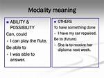 Modality Meaning