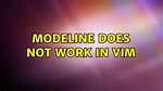 Modeline Does Not Work in Vim