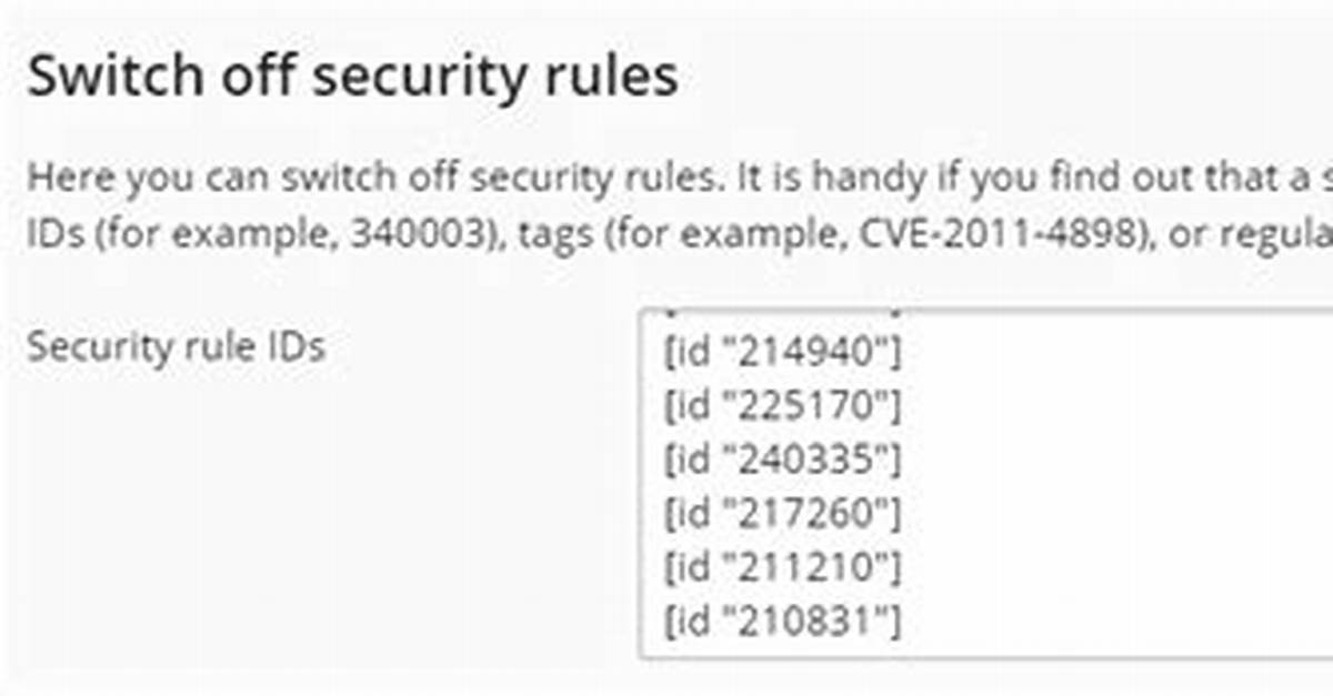 Modsecurity Rule 214940 Warning
