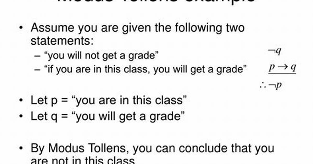 Modus Tollens Example