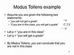Modus Tollens Example