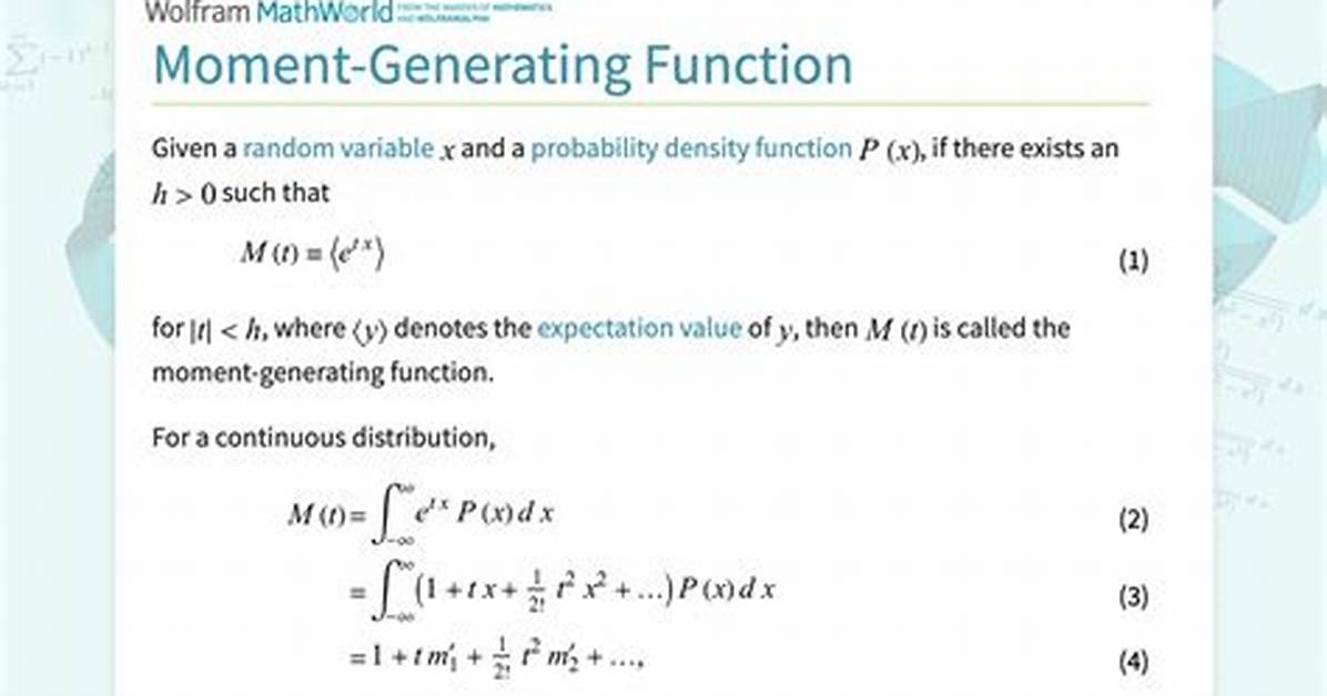 Moment Generating Function