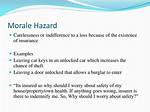 Morale Hazard
