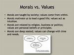 Morals vs Values