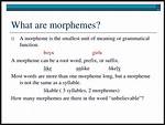 Morphemes Definition