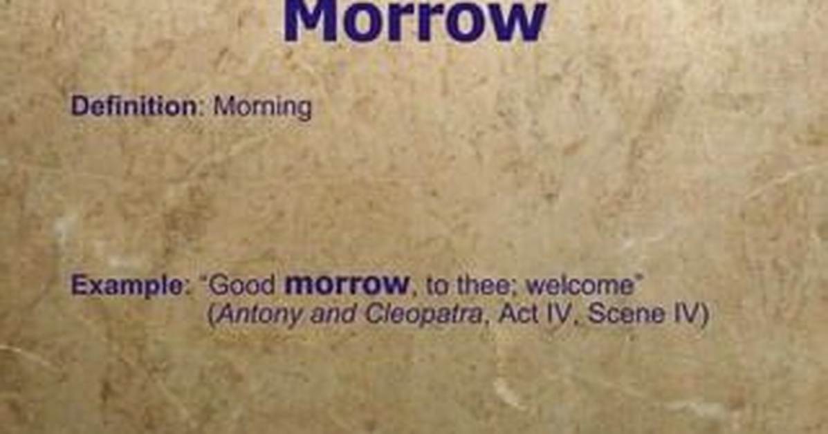 Morrow Definition
