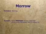 Morrow Definition
