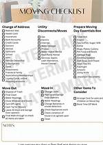 Moving Checklist Printable