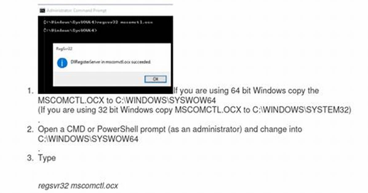 Mscomctl. Ocx Missing Windows 10