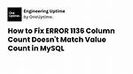 Mysql Error 1136: Column Count Does Not Match Value Count at Row 1