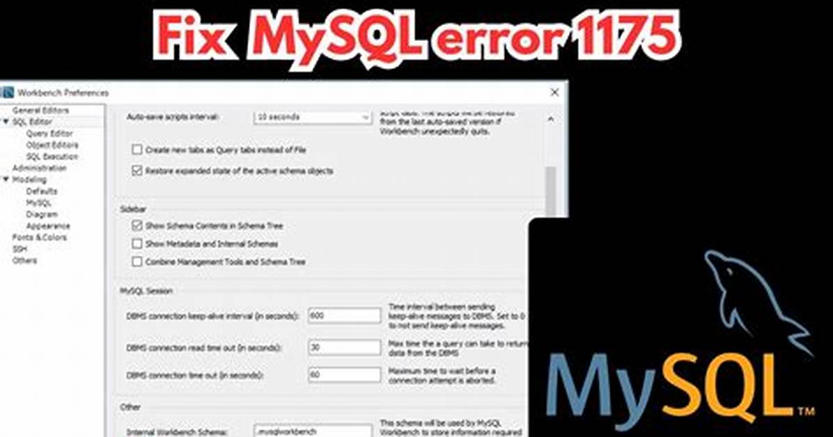 Mysql Error Code: 1175 During Update in Mysql Workbench