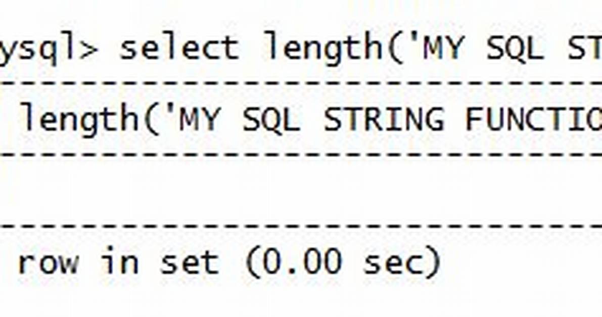Mysql String Length