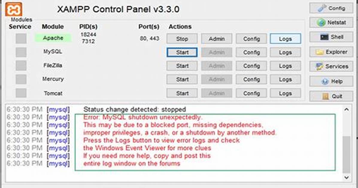 Mysql Won't Start!