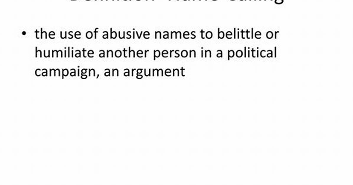 Name Calling Definition