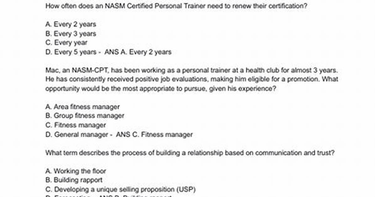 Nasm Practice Test