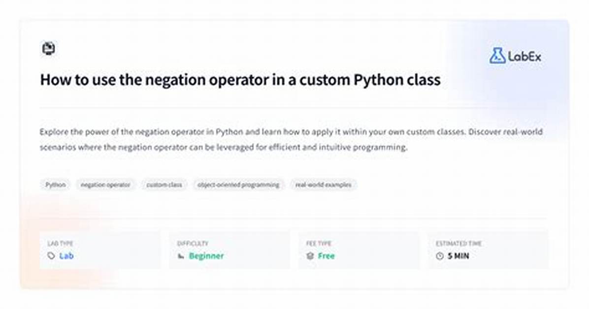 Negation in Python