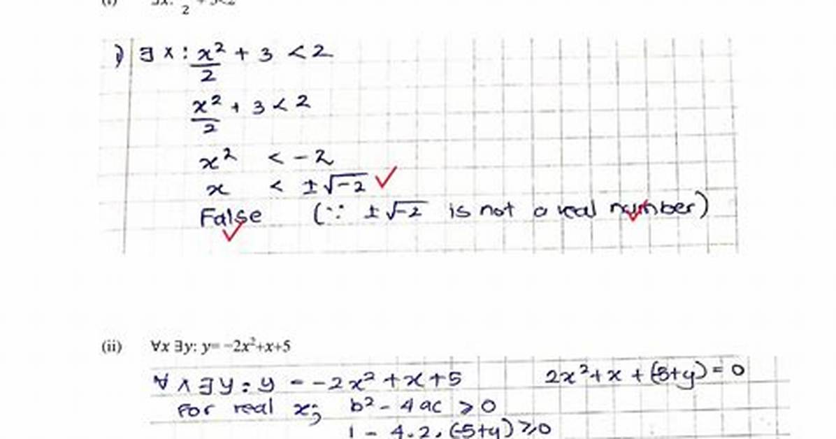 Nested Quantifiers - Discrete Maths Exercise