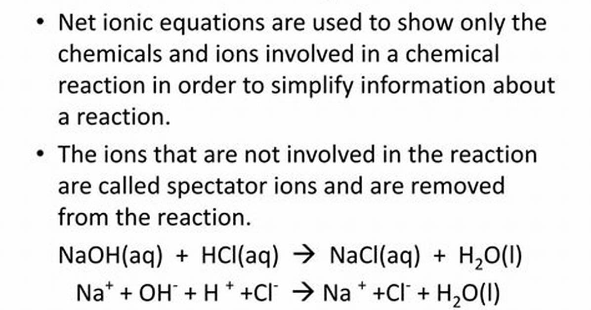 Net Ionic Equation Definition