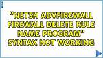 "Netsh Advfirewall Firewall Delete Rule Name Program" Syntax Not Working