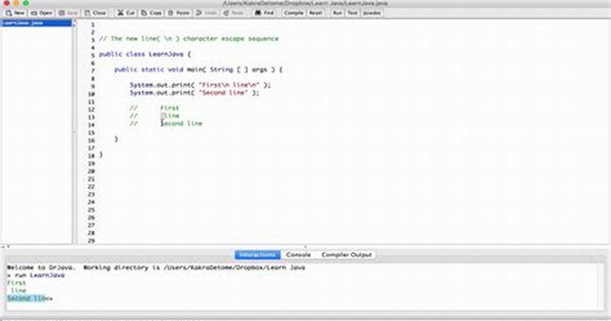New Line in Java