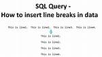 New Line in Sql Query