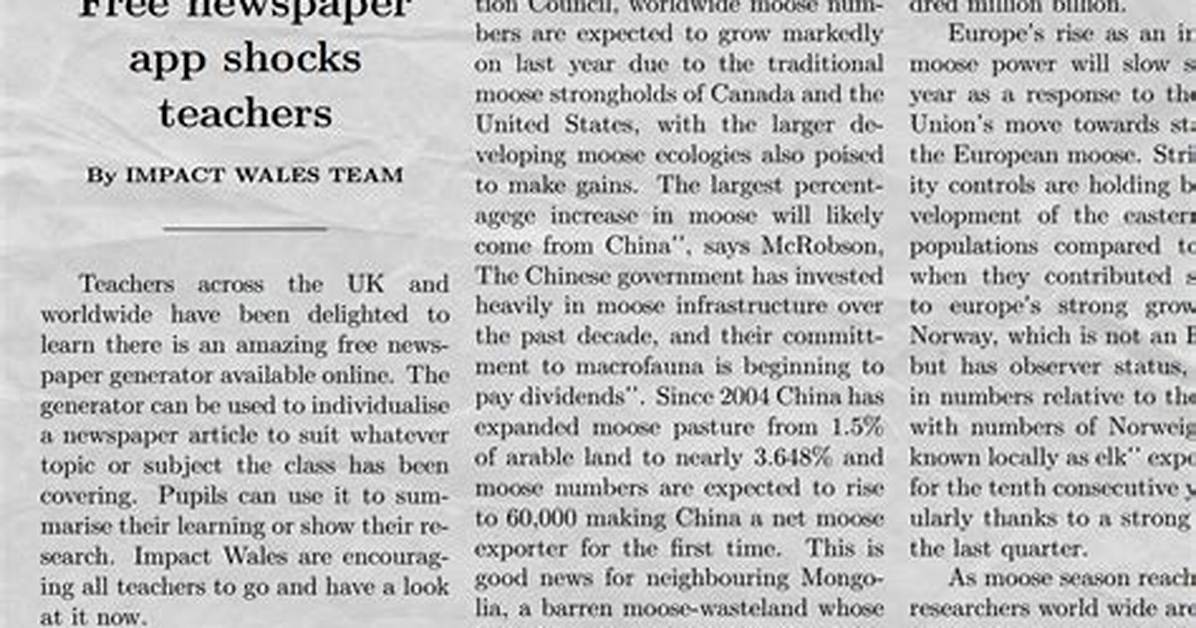 Newspaper Generator