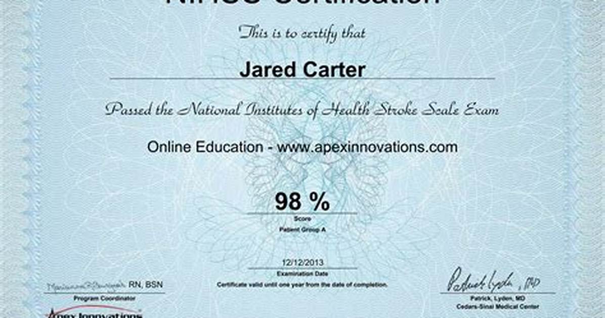 Nihss Certification Online