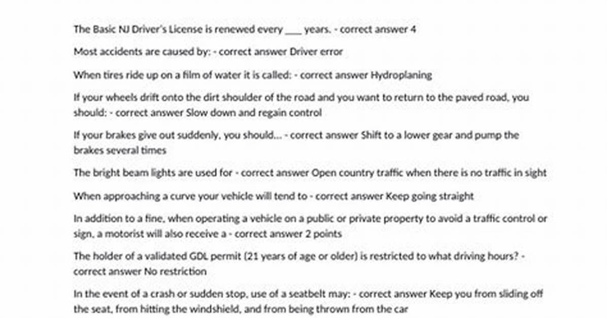 Nj Knowledge Test Practice