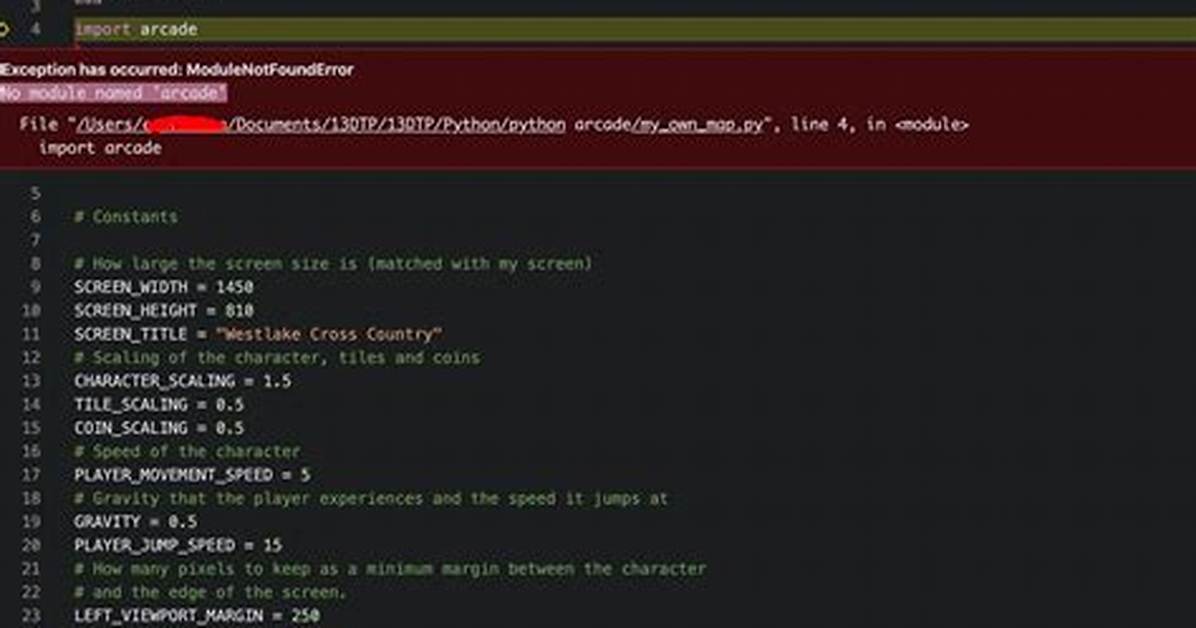 No Module Named Arcade