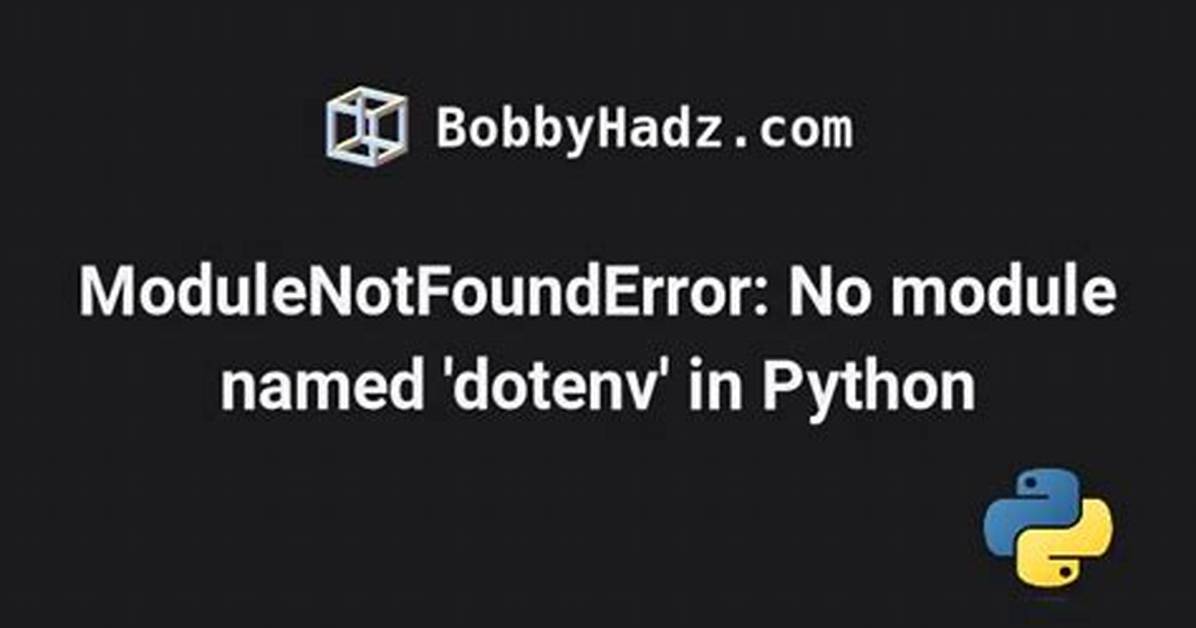No Module Named 'Dotenv' Python 3.8