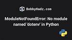 No Module Named 'Dotenv' Python 3.8