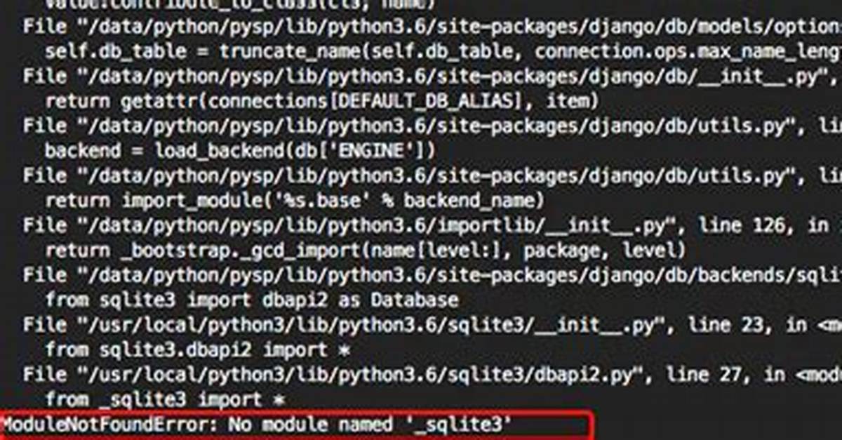 No Module Named _Sqlite3