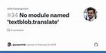 No Module Named Textblob