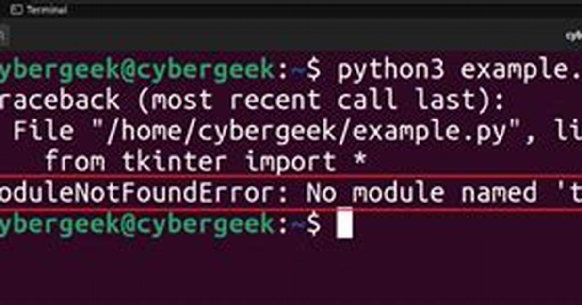 No Module Named Tkinter
