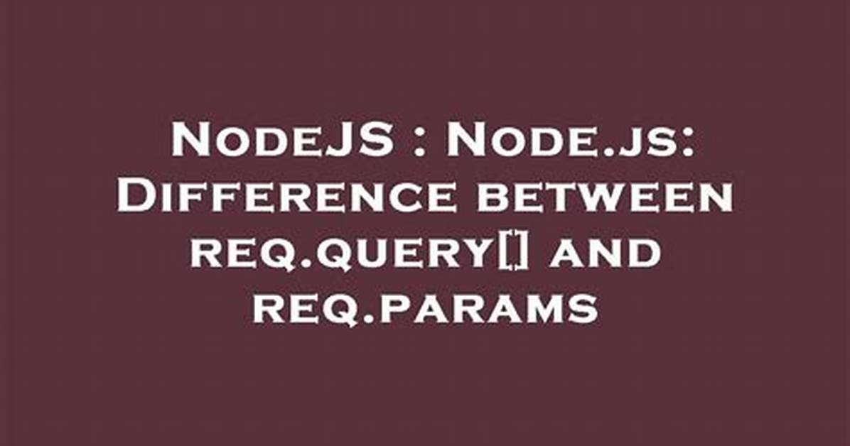 Node. Js: Difference Between Req. Query[] and Req. Params