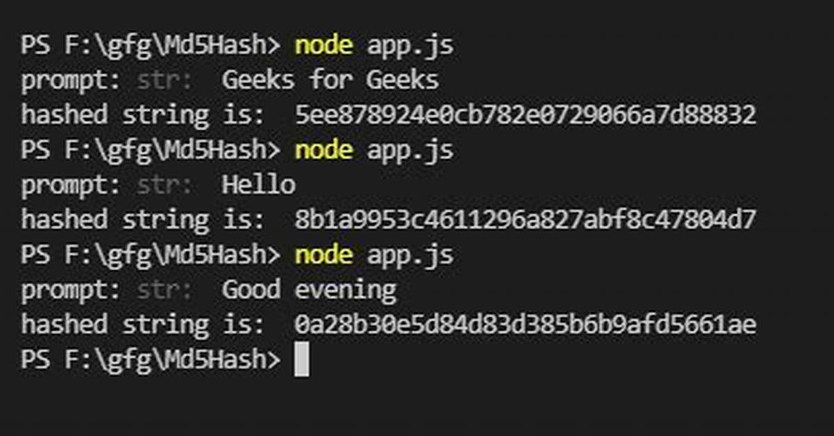 Node. Js Hash String?