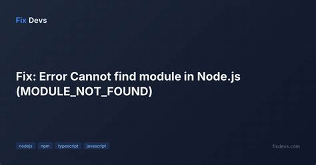 Node. Js: Require() and Module_Not_Found