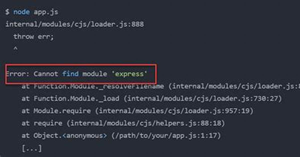 Node Module_Not_Found
